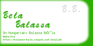 bela balassa business card